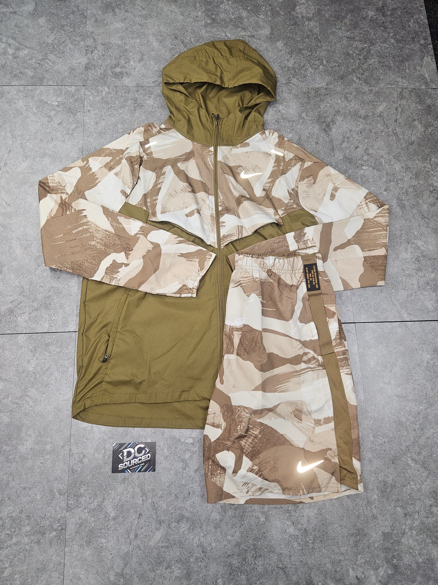 Nike camo jacket and short set