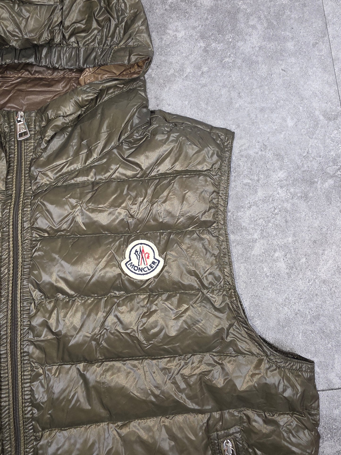 Moncler khaki green Patrick gilet