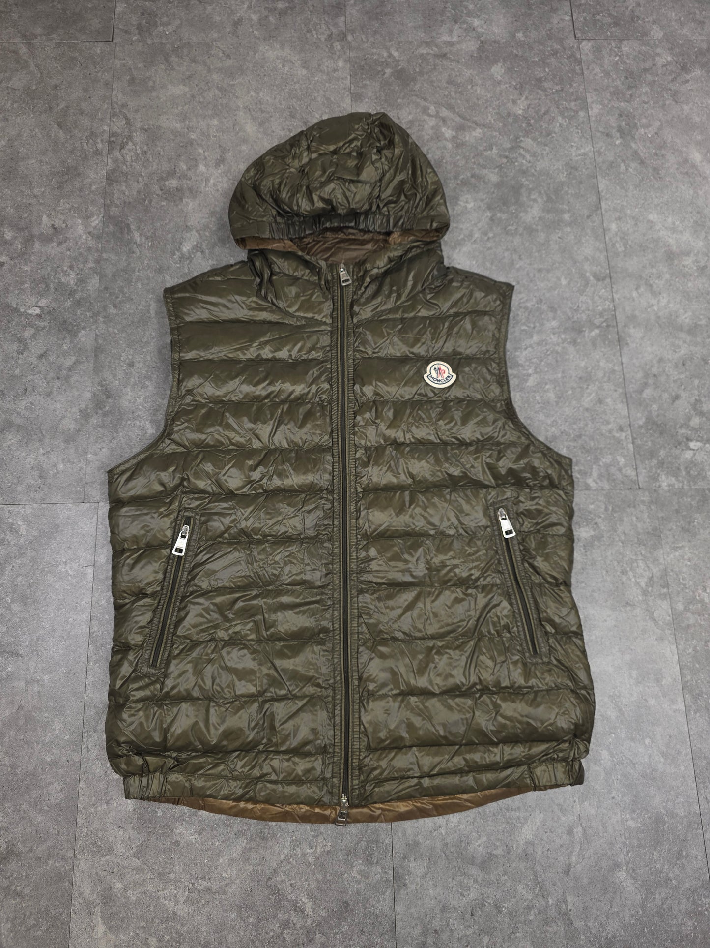 Moncler khaki green Patrick gilet