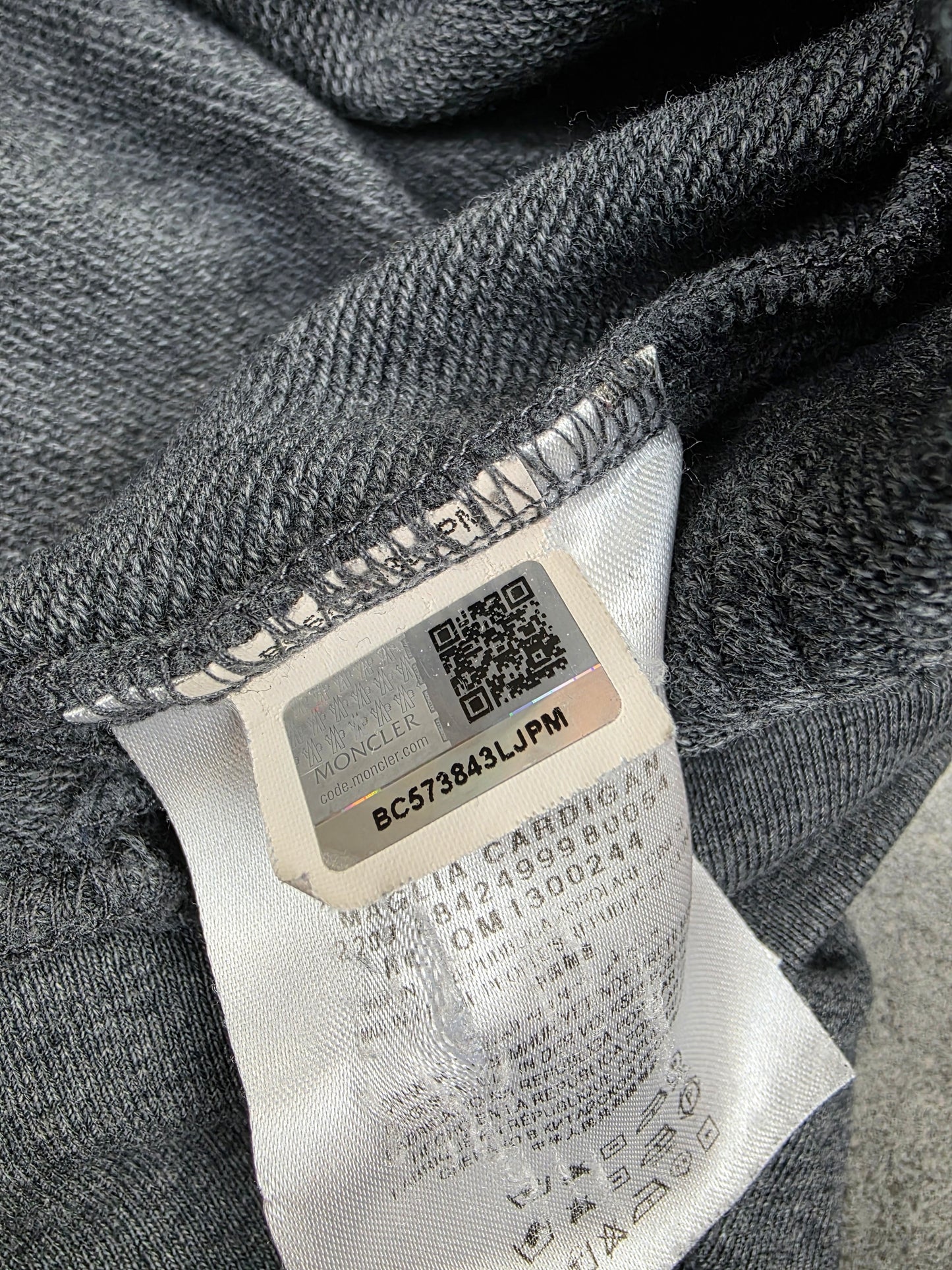 Moncler grey zip jacket