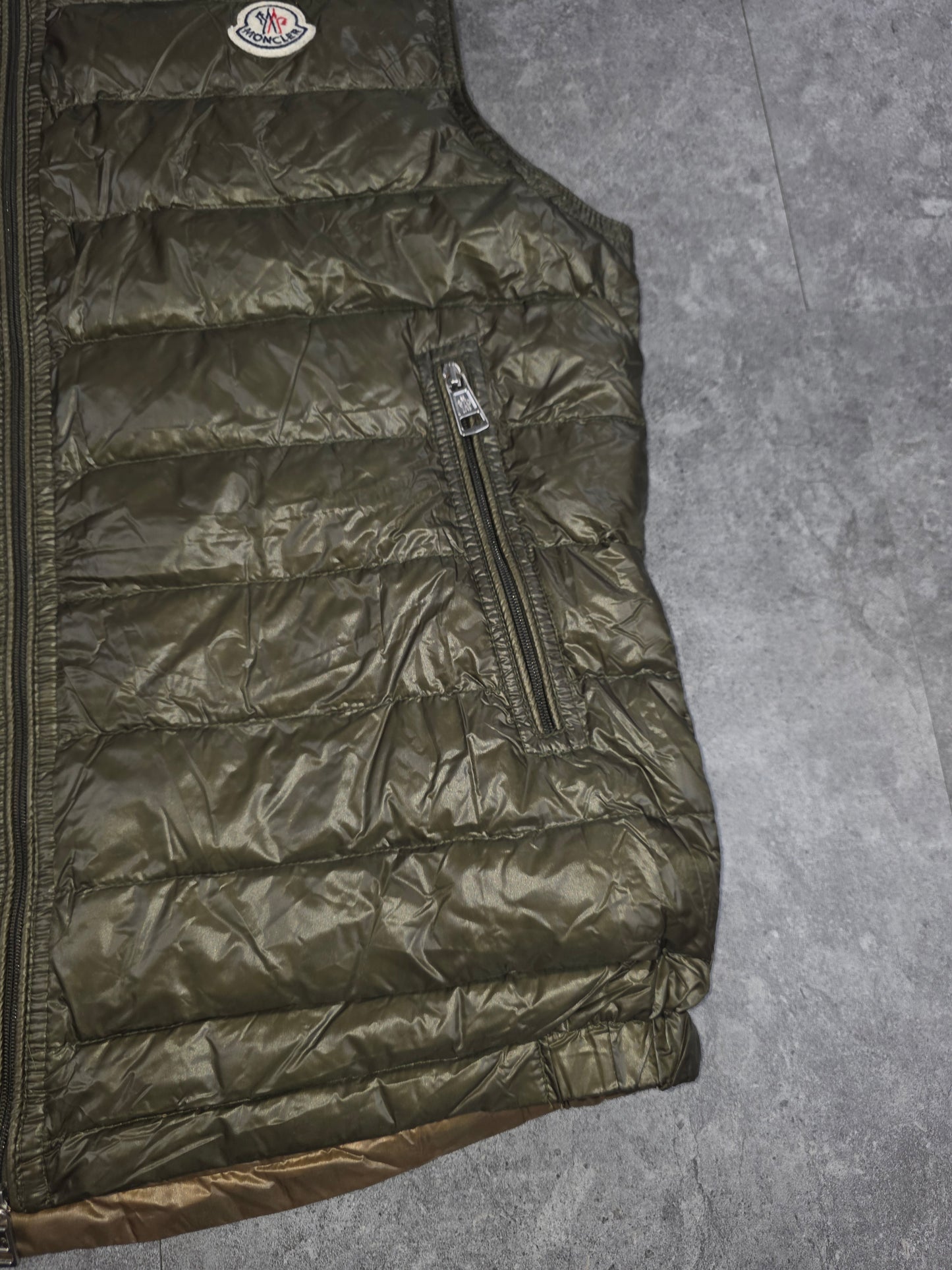 Moncler khaki green Patrick gilet
