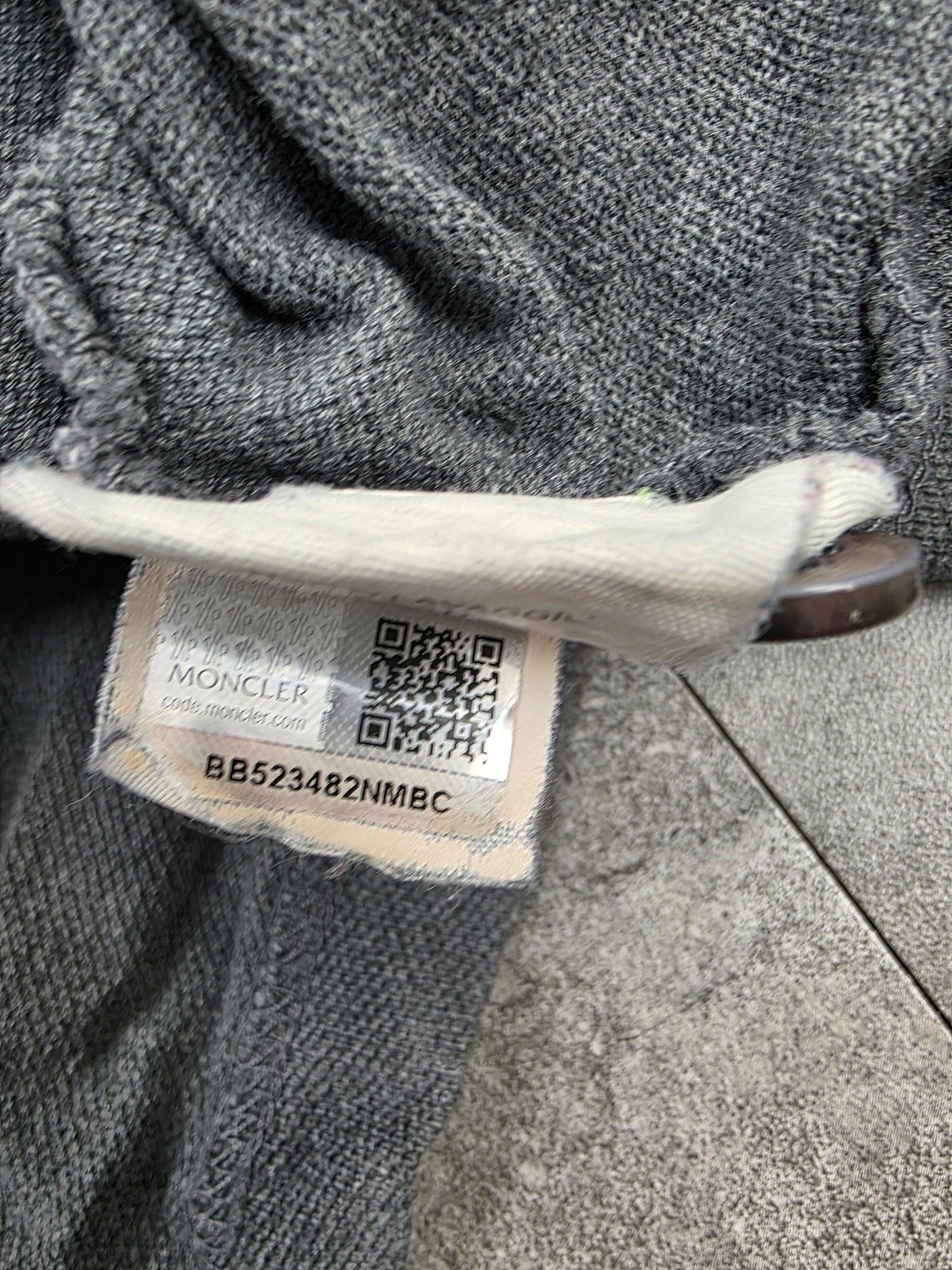 Moncler grey long sleeve polo